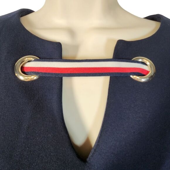 Tommy Hilfiger Dress Sleeveless Shift‎ Short Pleated Nautical Logo Navy Blue 4 - Picture 4 of 16
